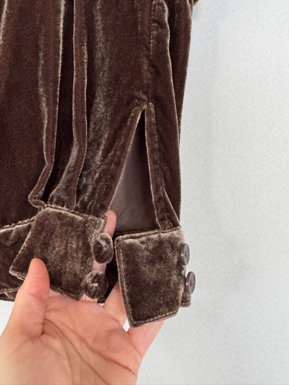Y2k Metro 7 Chocolate Brown Crushed Velvet Mid Rise Cargo Jogger Capris Size 6 - Picture 6 of 13